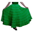 thumbnail image 1 of Phagun Jupe Longue Décontractée Verte pour Femmes, Maxi d'Été, Vêtements Indiens-18, 1 of 6