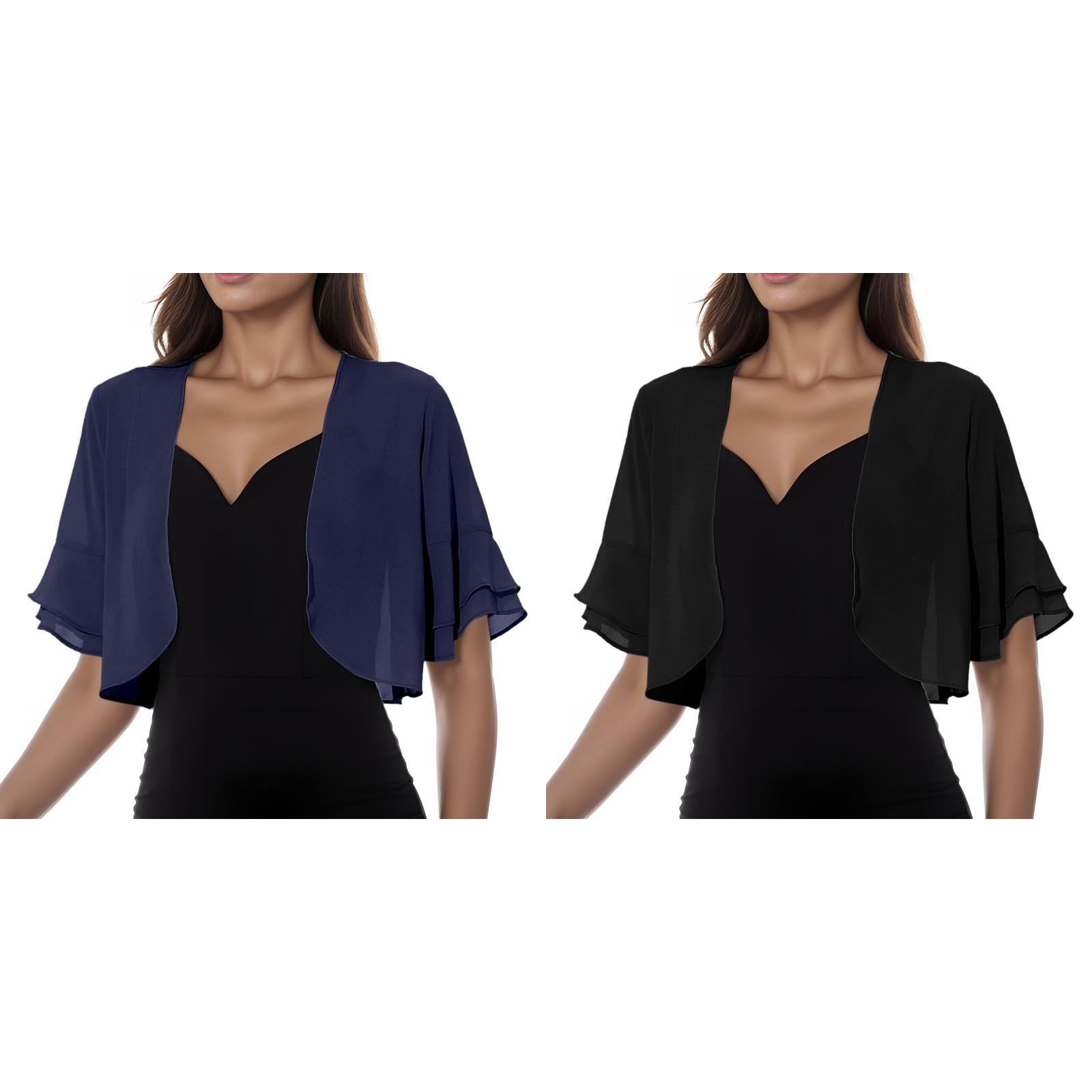 (2-Pack) Kcodviy Women Solid Mesh Cardigan for Women Open Front Irregular Short Sleeve Loose Open Back Sweater Cardigan Beach Holiday Tops