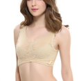 thumbnail image 5 of Women Front Cross Adjustable Side Buckle Lace Vest Wireless Sport Bra, 5 of 5