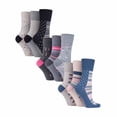 thumbnail image 1 of Gentle Grip - 9 Pairs Ladies Cotton Soft Top Patterned Non Elastic Crew Socks, 1 of 2