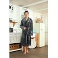 thumbnail image 2 of U2SKIIN Mens Fleece Robe, Soft Warm Long Plush Shawl Collar Fleece Bathrobe,(Dark Grey,L-XL), 2 of 5