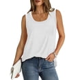 thumbnail image 4 of Liquidation d'Économies! Hauts pour Femmes Grande Taille, Blouse d'Été à Manches Courtes pour Femmes, T-shirt à Manches Courtes Uni à Col Rond pour Femme, 4 of 4