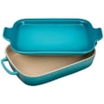 thumbnail image 1 of Le Creuset Stoneware Rectangular Dish with Platter Lid, 14 3/4" X 9", Caribbean, 1 of 4