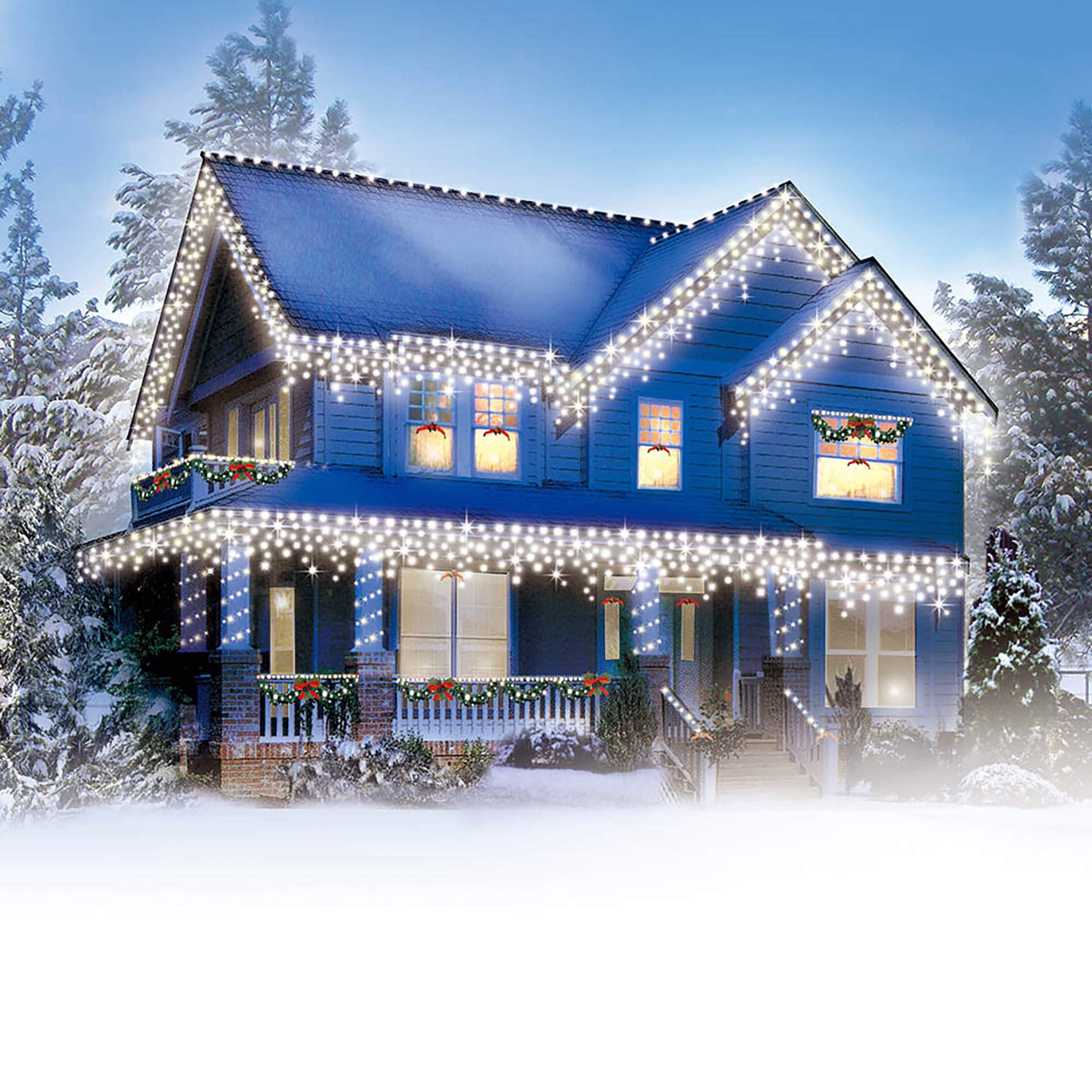 Guirlande-rideau lumineuse Holiday Time avec 100 lumières à incandescence, transparentes, de 7,2 pieds