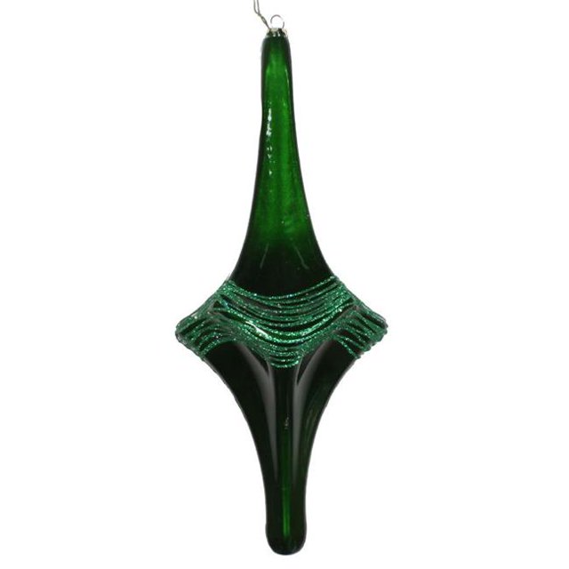 Vickerman MT194104D 12 in. Green Candy Glitter Drop Ornament