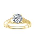 thumbnail image 1 of 1.05 Carat Excellent Round Shape Genuine Diamond Latest Design Solitaire Engagement Ring for Ladies Solid 18K Yellow Gold Size 7.5, 1 of 8