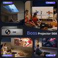 thumbnail image 3 of BOSS Smart Portable Projector S6A Bundle with 60-inch Screen and Mount, Android Apps, Auto Keystone, 4K Support, 3 of 7
