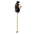 thumbnail image 3 of HILABEE Horse Riding Stick Pretend Play Wooden Pole for Children 3 Years+ Gift black with wheels, 3 of 9