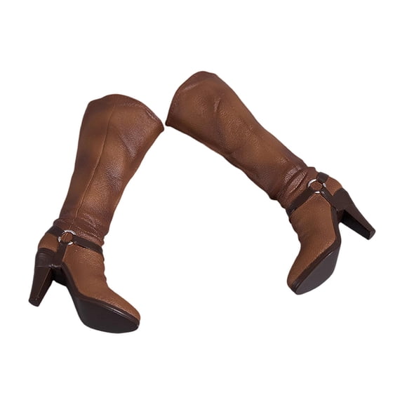 TISHITA Chaussures de Figurine Articulée 1/6 Accessoire de Costume Élégantes Bottes de Figurine Femme 12 Pouces Brun