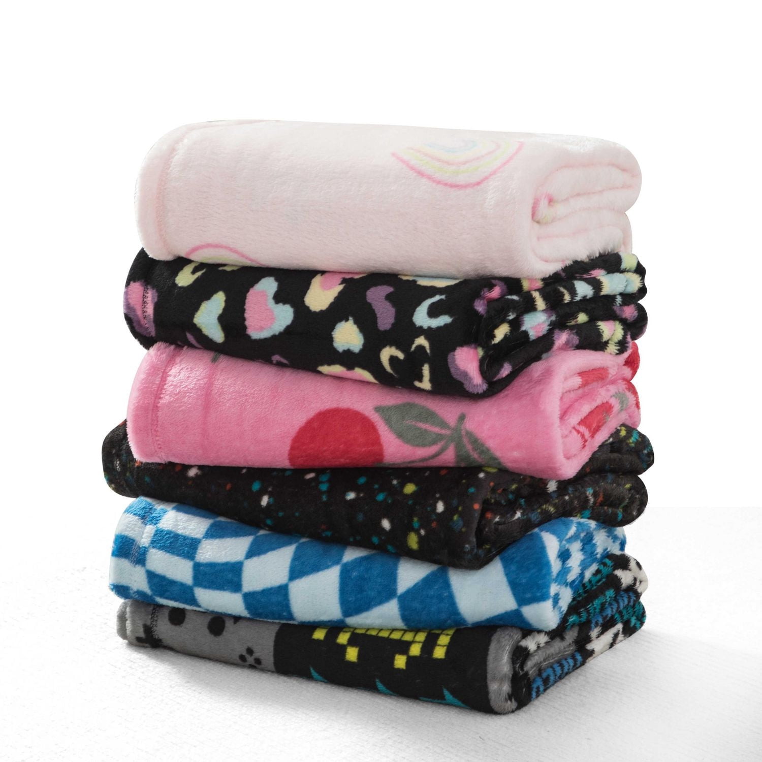 Mainstays Kids Couverture Jetée en Peluche Arc-en-ciel