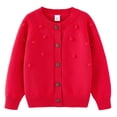 thumbnail image 2 of Zwiiyzr Chandails Garçons et Filles Enfants Ouvert à Boutons Manches Longues Cardigans en Tricot Cardigan Veste 2-8 Ans Rouge, 2 of 3