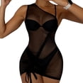 thumbnail image 1 of 2025 Women Ruffle Trim Sheer Swimwear Cover Ups Beach Drawstring one Shoulder Cover Up Dress Cover Up Skirt Up Mini Dress Beach Wrap Bikini Shiny Wraps Cover Ups for Swimwear, 1 of 8