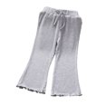 thumbnail image 2 of KYAIGUO 1-6T Baby Toddler Girls Summer Flare Pants Solid Color Ribbed Ruffle Bell Bottoms Spring Cotton Leggings Trousers, 2 of 9