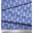 thumbnail image 2 of Soimoi Bleu Poly Georgette Tissu Filigrane Damassé Tissu de Couture Yard 52 Pouces de Large, 2 of 3