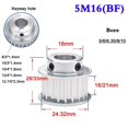 thumbnail image 1 of 1Pcs 5M 16 Tooth Synchronous Wheel Timing Belt Pulley Width 16mm 21mm Bore 5-10mm Keyway Hole ,Easy Installation, 1 of 4