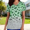 thumbnail image 1 of Mceream Nurse St Patricks Day Shirt for Womens Breathable Plus Size Nurse Working Uniform Shamrocks Print Scrub Tops V Neck Short Sleeve Fun Nursing Uniforms Green L, 1 of 6