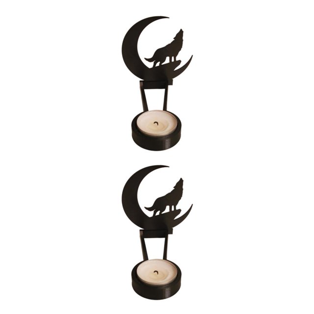 Transemion Stainless Steel Classic Pattern Candle Holders With Vivid Images For Halloween Decor Spooky L 2Set