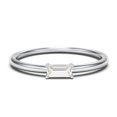 thumbnail image 1 of East-West Stackable Baguette Birthstone Ring - Cubic Zirconia / White Topaz (April), 1 of 5