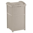 thumbnail image 2 of Suncast Trash Hideaway 33 Gallon Garbage Container, 1 Beige & 1 Brown (2 Pack), 2 of 10