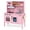 Pink, variant on Costway Kids Kitchen Playset Wooden Pretend Play Chef Toy with Microwave & Accessories Gray