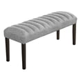 thumbnail image 1 of Bowery Hill 22" Upholstered Fabric Dining Bench in Gray/Espresso, 1 of 2