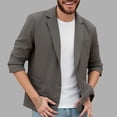 thumbnail image 1 of Veste de Complet Décontractée pour Homme avec Col à Revers, Manches Longues, Imitation Lin, Détails de Poches, 1 of 8