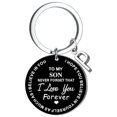 thumbnail image 1 of Creative DIY To My SON Black Stainless Steel Last Name 26 Letter Keychain 2.5cm, 1 of 8