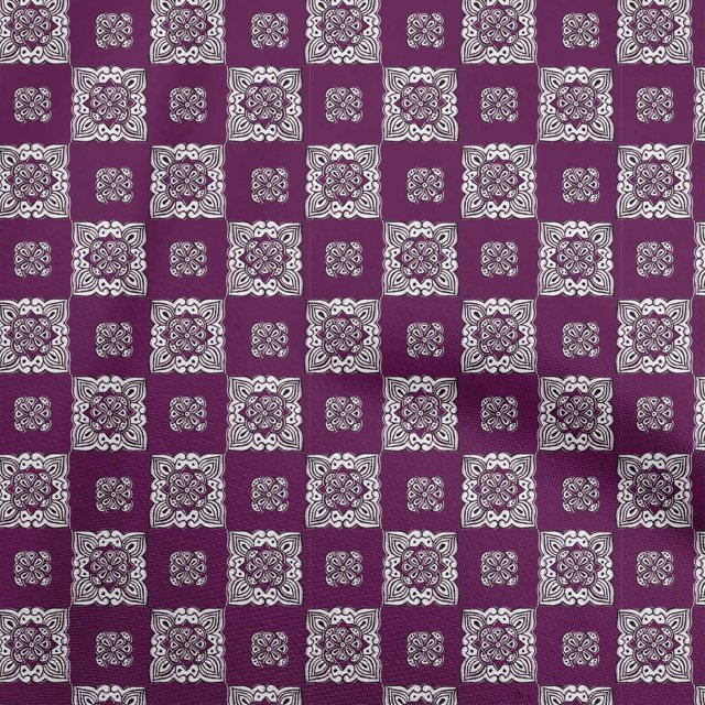 oneOone Rayon Purple Fabric Block Craft Projects Decor Fabric Printed By The Yard 56 Inch Wide-L6