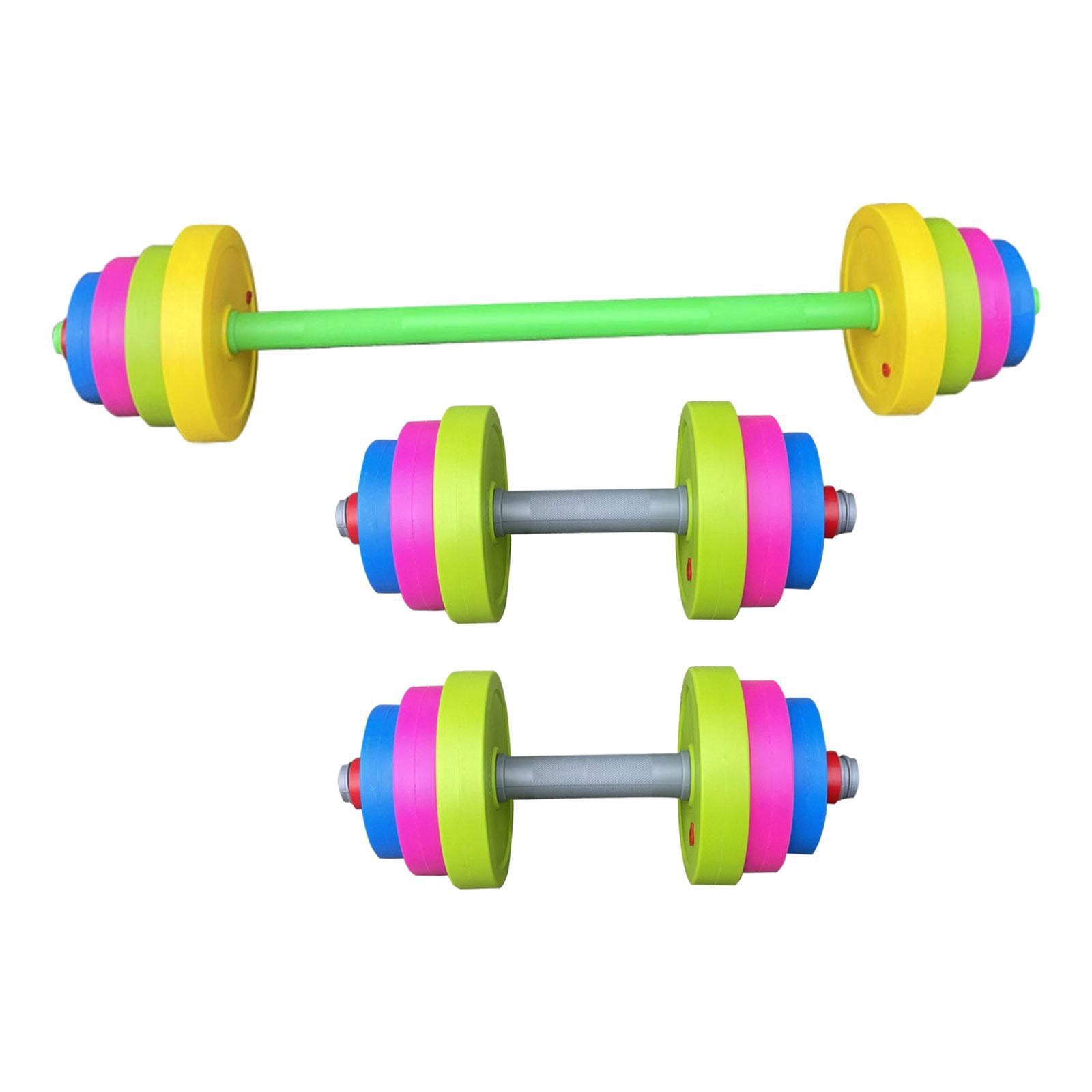 HILABEE 3Pcs Kids Toys Dumbbells Powerlifting for Ages 3+ Kids Workout Equipment Set