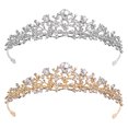 thumbnail image 3 of tredstone Exquisite Rhinestone Bridal Crown Retro Style For Elegance Retro Style Crystals Princesses Crown Gold, 3 of 6