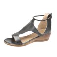 thumbnail image 1 of Kcodviy Zipper Summer Open Solid Pool Sandals Women Color Sandals Platform Womens Clear Sandals for Women Shoes Casual Wedges Toe Womens Tan Sandals Women's Sandals, 1 of 5