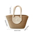 thumbnail image 3 of Chmadoxn Storage Trunks,Closet Organizers and Storage, Rope Woven Handbag Large Capacity Tote Bag Daily Versatile Shoulder Bag Splicing Color Casual Woven Bag Beach Bag Desktop storage, 3 of 6