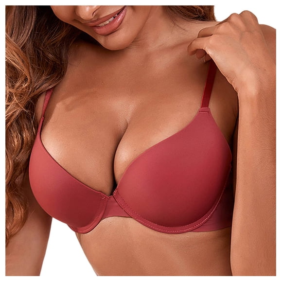 IROINID Clearance Push Up Bra for Women Underwear Steel Ring Sexy Lace Lingerie Three Rows And Two Buttons Adjust Shoulder Strap Everyday Bras,Red