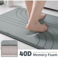 thumbnail image 3 of YIHOUSE Memory Foam Bathroom Rugs, Soft Non Slip Mats, Extra Thick for Bathroom, Machine Washable - 4 Piece Set (Light Grey), 3 of 7