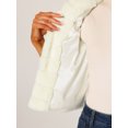 thumbnail image 5 of INSPIRE CHIC Veste Courte Duveteuse pour Femme en Fausse Fourrure à Col Rabattu, Ouverte à l'Avant, TP Blanc, 5 of 5