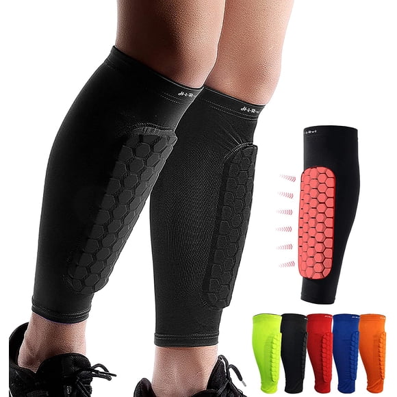 Soccer Shin Guards Shin Pads for Kids Youth Adult, Calf Compression Sleeve with Honeycomb Pads, Support for Shin Splint Baseball