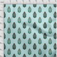 thumbnail image 3 of oneOone Georgette Viscose Baby Blue Fabric Floral & Paisley Block Craft Projects Decor Fabric Printed By The Yard 42 Inch Wide, 3 of 4