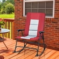 thumbnail image 3 of Patiojoy Foldable Rocking Chair Enlarged Rocker Chair with Cotton Clip Red, 3 of 6