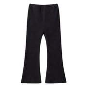HNMKIU Stylish Girls Pants Comfortable Elastic Waist Casual Bottoms Ruffled Flare Trousers for Kids Fashionable Everyday Wear