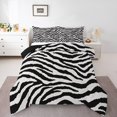 thumbnail image 2 of Erosebridal Zebra Print Bedding Full Comforter Set, Farmhouse Animals Down Comforter, Geometry Stripe Decor, Reversible, 2 of 7
