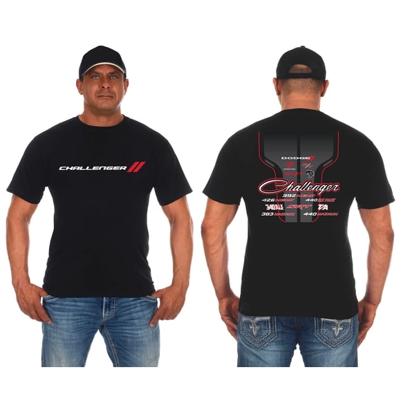 JH Design Men's Dodge Challenger T-Shirt Short Sleeve Crew Neck Shirt (Small, Black)