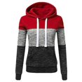 thumbnail image 3 of Hoodies for Women Solid Color Hooded Sweatshirt Solid Zip-Up Jacket Long Sleeve Tops Plus Size Winter Warm Fleece Hoodies Jackets Coat Sweater w/ Pockets Red S, 3 of 4