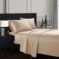 thumbnail image 1 of YYAO Twin Size Luxurious Striped Sheet Set for Home Hotel, 3 Piece, Beige Yellow, 1 of 1