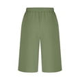 thumbnail image 3 of Ixbnca Plus Size Womens Capris Wide Leg Casual Crop Pants Drawstring High Waist Long Shorts with Pockets, 3 of 7