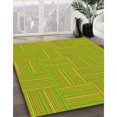 thumbnail image 3 of Ahgly Tapis Rond Lavable en Machine Intérieur Transitionnel Jaune Foncé Vert, 8 Pieds Rond, 3 of 7