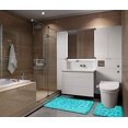 thumbnail image 4 of Set of 2 Anti Slip Bath Mat and Pedestal Rug for Bathroom Machine Washable (50 * 80 + 40 * 50cm) - Green, 4 of 5
