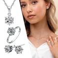 thumbnail image 1 of Ensemble de Bijoux Trois Pièces en Zircon à la Mode Incluant Boucles d'Oreilles et Collier pour Femmes Filles, 1 of 6