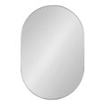 thumbnail image 2 of Kate and Laurel Rollo Modern Oval Capsule Wall Mirror, 20 x 30, Silver, Decorative Geometric Metal Framed Mirror, 2 of 7