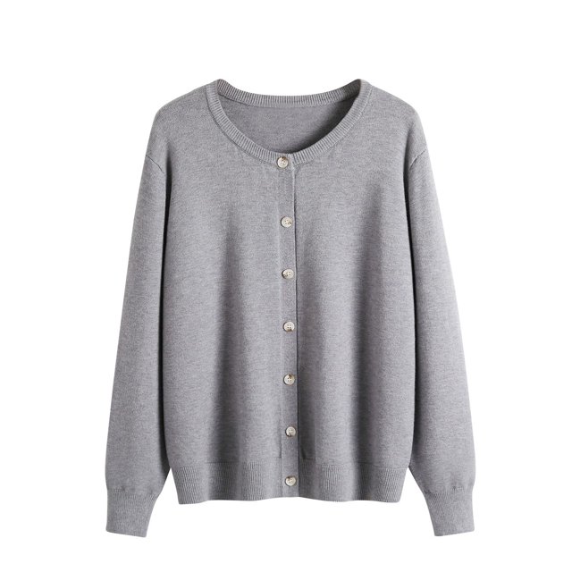 Cameland Cardigan Veste Chandail Uni à Col Rond pour Femmes Chandail à Col Rond