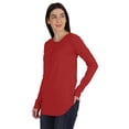 thumbnail image 3 of Inkmeso Tshirt With Buttons Jersey Tee Long Sleeve Top For Women, 3 of 8